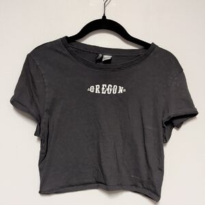 Divided Black 'Oregon' Crop Tee